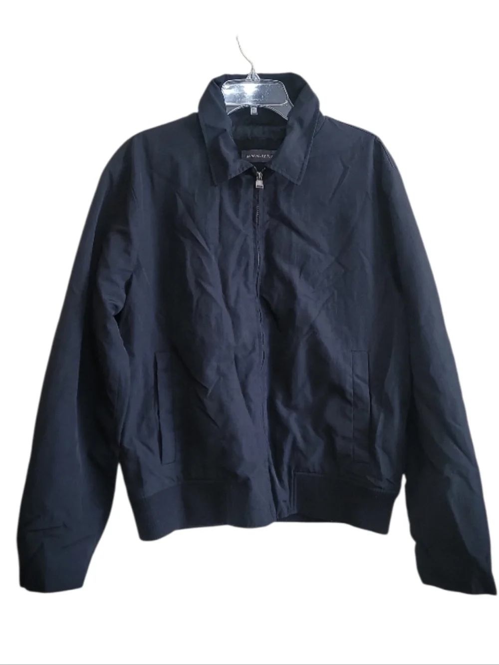 Banana Republic Mens Black Bomber Jacket W/ Pockets Size Large